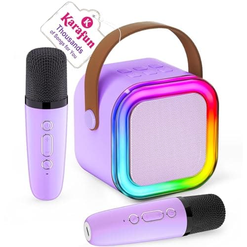 IROO Mini Karaoke Machine for Kids, 2025 TOP Toys Birthday Gifts Ideas for Girls Ages 4, 5, 6, 7, 8, 9, 10, 12+ Years Old, Portable MP3 Player with 2 Wireless Mics for Party - Image 1