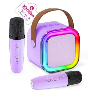 IROO Mini Karaoke Machine for Kids, 2025 TOP Toys Birthday Gifts Ideas for Girls Ages 4, 5, 6, 7, 8, 9, 10, 12+ Years Old, Portable MP3 Player with 2 Wireless Mics for Party - Image 1
