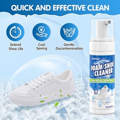 GLOWPOINT Shoe Cleaner, 6.76 Oz White Shoe Cleaning Kit with Brush & Towel, Sneaker Cleaner Foam Removes Dirt & Stain for Tennis Shoe, PU Leather, Knit - Image 5