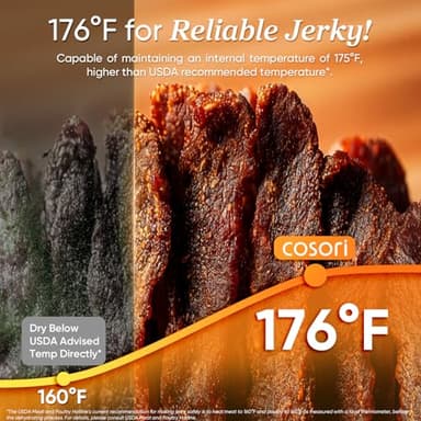 COSORI Food Dehydrator for Jerky, 176°F Temperature Control, 5 Stainless Steel Trays Dryer Machine, 4 Presets, 48H Timer, for Dog Treats, Meat, Fruit, Veggies, Snacks, Recipe Book Included - Image 2
