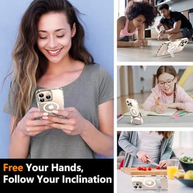 SPIDERCASE Magnetic for iPhone 16 Pro Max Case, with 2Pcs [Tempered Glass Screen Protector] [ Military Grade Drop Protection] Invisible Kickstand Slim Case for iPhone 16 Pro Max 6.9", Clear - Image 8