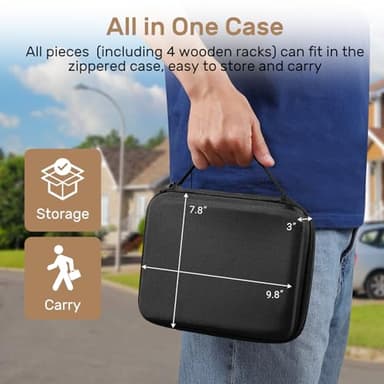 Jumbo Dominos Set for Adults with 4 Wooden Racks/Trays, Double 6 Dominoes Travel Set with Portable Case Double Six Dominoes Set with 4 Tiles Holders, 28 Tiles Dominos Set for Family Board Games - Image 7