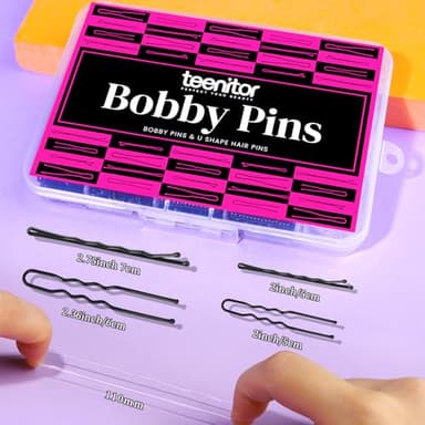 Teenitor 300pcs Hair Pins - Black Bobby Pins, Hair Bands Kit with U Pins for Buns & Bobby Pins in 2" & 2.75" Sizes - Image 4