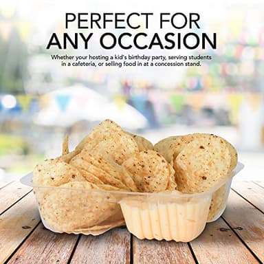 12oz Plastic Nacho Trays (100 Pack) Small Disposable Tray for Nachos & Cheese Dip, Concession Stand Supplies, Movie Night Snacks for Kids, Carnival Party Decorations, Food Boats, Snack Containers… - Image 4