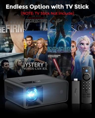 CiBest Mini Projector, 2025 Upgraded Full HD 1080P Support Video Projector, Portable Small Movie Projector, Compatible with iOS/Android/Windows/TV Stick/Box/USB/HDMI - Image 3
