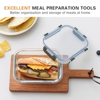 Cuiselect 10 Pack 22 Oz Glass Meal Prep Containers with Lids, Reusable Glass Food Storage Containers with Lids, Leak Proof, Microwave, Oven, Freezer and Dishwasher Safe (Green) - Image 7