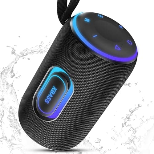 Portable Bluetooth Speaker, Bluetooth 5.4 Speaker, 30W Dual Speaker, 2.0 Channel, Deep Bass, 30H Playtime, Colorful RGB Lights, IPX7 Waterproof, TWS pairing for Outdoor/Home/Party/Travel, Gift Ideas