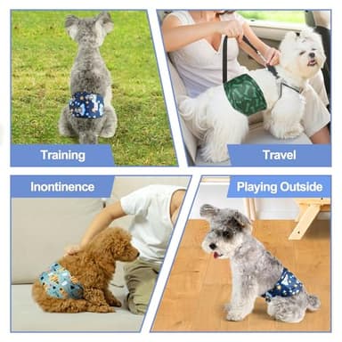 Grecle Reusable Dog Diapers Male 3Pcs, Premium Washable Belly Bands for Male Dogs Medium, High Absorbing Male Dog Wraps for Doggie & Puppy in Incontinence, Excitable Urination and Training (Bear, M) - Image 7