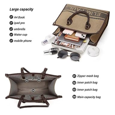 Women Fashion Handbag Wallet Tote Bag Shoulder Bag Top Handle Satchel Purse Set - Image 5