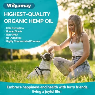 Woyamay Hemp Oil for Dogs and Cats - Hemp Oil Drops Rich in Omega 3, 6, 9 and Organic Extract Helps Pets with Аnxiеty, Pаin, Strеss, Slееp, Аrthritis, Sеizures Rеlief, Pets Calming Treat-2 Pack - Image 8