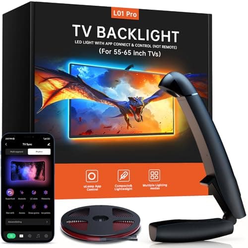 TV LED Backlight, 14.7ft Cuttable TV Lights That Change with TV for 55-65 Inch Screen and PC Monitor, TV Backlight with Sensor, Smart App Control, Game & Music Sync Color Changing Light - Image 1