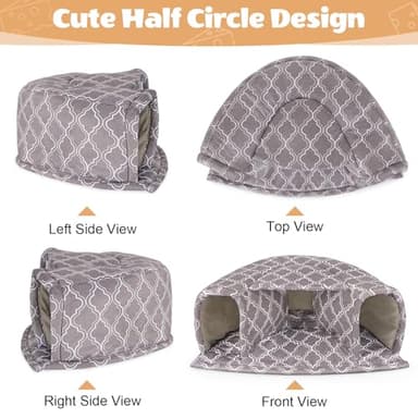 Unicorn Catcher Guinea Pig Hideout Large Bed Cozy House Warm Tunnel Washable Accessories for Small Pet Hamster/Chinchilla/Bunny, Grey - Image 5