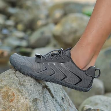 UBFEN Water Shoes Aqua Swim Shoes Mens Womens Beach Sports Quick Dry Barefoot for Boating Fishing Diving Surfing Z2 Dark Grey Color Size US 13 Women 11 Men - Image 5