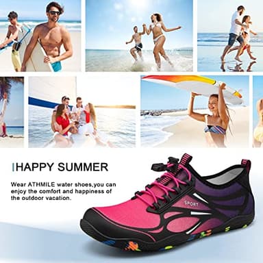 Water Shoes for Women Barefoot Shoes Women Swim Beach River Pool Aqua Socks Quick Dry for Hiking Surfing Kayaking Cruise Ship Essentials Size Women 8.5 / Men 7.5 (4-Purple) - Image 6