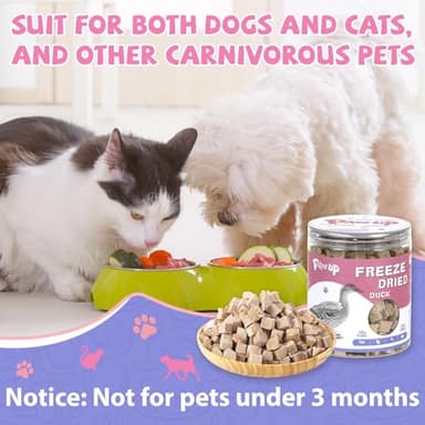 PAWUP Freeze Dried Duck Treats for Cats Dogs, Rawhide Free Freeze-Dried Raw Food Topper, High Protein, Gluten&Grain Free, 4.6oz - Image 7