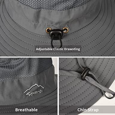 Sun Hats for Men Women Fishing Hat UPF 50+ Breathable Wide Brim Summer UV Protection Hat - Image 2