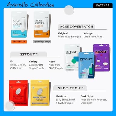 AVARELLE Acne Cover Patches, Eligible Hydrocolloid Pimple Patches for Face with Tea Tree Oil, Korean Skincare Zit Patches for Face | HSA Store Eligible Items | Vegan, Cruelty-free - Image 9