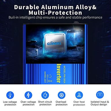 GIANDEL Power Inverter 300W DC 12V to AC 110V Car Converter Adapter with LED Display & 2.4A Dual USB Ports - Image 2