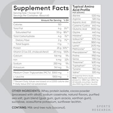 Sports Research Whey Protein - Sports Nutrition Whey Isolate Protein Powder for Lean Muscle Building & Workout Recovery - 5 lb Bag Bulk Protein Powder 25g per Serving - Dutch Chocolate, 60 Servings - Image 5