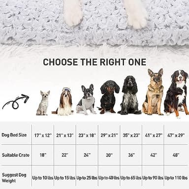 KSIIA Washable Dog Bed Deluxe Plush Dog Crate Beds Comfy Kennel Pad Anti-Slip Pet Sleeping Mat for Large, Jumbo, Medium, Small Dogs Breeds, 53" x 36", Gray - Image 6