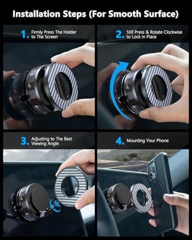 Vacuum Magnetic Car Phone Holder for Mag-Safe [89+LBS Suction & 3200gf Magnetic] 360° Adjustable Ultra Suction Cup Phone Holders for Your Car, Car Mount for iPhone 17 Pro Max 16 15 14 13 12 Air Plus - Image 8