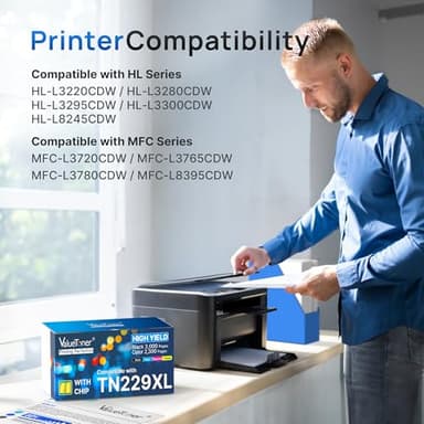 TN229XL Toner Cartridges Replacement for Brother TN229 XL TN-229XL TN-229 XL for Brother MFC-L3780CDW MFC-L3765CDW MFC-L3720CDW HL-L3280CDW HL-L3220CDW HL-L3300CDW (Black, Cyan, Magenta, Yellow) - Image 3