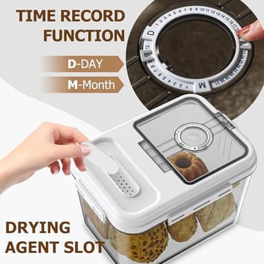 Olimingse Bread Box For Kitchen Countertop, Airtight Bread Storage Container, Bread Keeper For Homemade Bread, Cookies, Cereal, Fruits, 10L White. - Image 4