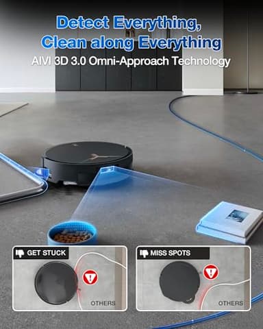 ECOVACS DEEBOT T50 MAX PRO Omni Robot Vacuum and Mop, 18,500Pa Blast Suction, 18mm Auto-Lift, ZeroTangle &TruEdge 2.0, AIVI 3.0 Obstacle Avoidance, Auto Hot Water Mop Wash/Dry/Refill, Self-Emptying - Image 7