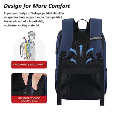 MAXTOP Laptop Backpack Bookbag Backpack with USB Charging Port Anti-Theft[Water Resistant] Work College Business Travel Computer Backpack for Men Women Fits up to 16" Notebook - Image 5