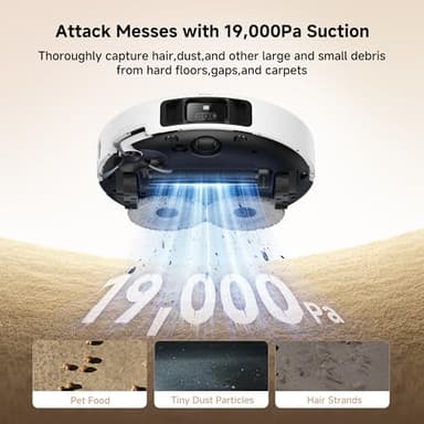 Mova P50 Pro Ultra Robot Vacuum and Mop, 19,000Pa Suction with Anti-Tangle Brush, Removable & Liftable Mop for Carpet & Floor, 167℉ Mop & Washboard Self Drying & Cleaning, Auto Empty & Refill - Image 3