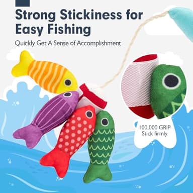 Toddler Toys Montessori Toys for 1 Year Old Boy Girl Birthday Gift -10 in 1 Cloth Fishing Game for Toddler Christmas Gifts 1-3 with Stacking Cups- Number Counting, Color Sorting, Shape Learning - Image 3
