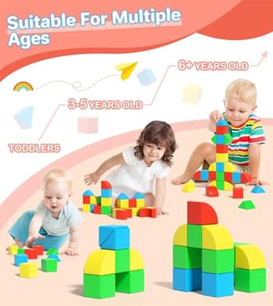 Asago Magnetic Blocks for Toddlers, Kids Building Toys, Creative Stacking Colorful Sensory Block with Magnet, Educational Construction Cubes Set for Boys Girls Children Ages 3 4 5 6 7 8 Year - Image 8