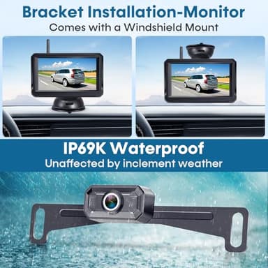 Wireless Backup Camera for Trucks: 5 Inch 1080P HD Display, Backup Camera for Car,Truck, IP69K Waterproof, Night Vision, Dual-Camera Support, DIY Installation, Customizable Parking Lines Befumly H21 - Image 7