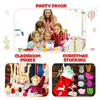 80pcs Mochi Squishy Toys, Mini Kawaii Squishy Fidget Toys Bundles Squishies Party Favors for Kids Gift for Easter Basket Stuffers Egg Fillers Birthday Classroom Prize Pinata Christmas Stocking - Image 7