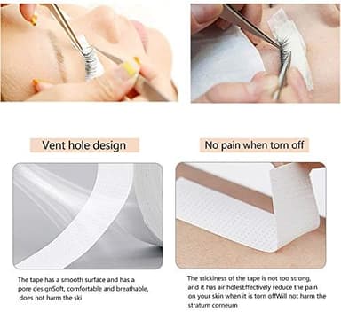 JASSINS 8 Rolls Eyelash Tape, Adhesive Fabric Eyelash Tapes, Adhesive Breathable Micropore Fabric Tape for Eyelash Extension Supply,9 m/10 Yard Each Roll (8 Rolls of White + 5 Eye Stickers - Image 5