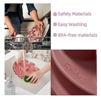 Puzzle Feeder Mat, Slow Feeder for Good Cat Eating Habits, Interactive Cat Toys, Pink - Image 4