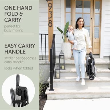 Lightweight Travel Stroller for Baby & Toddlers - Easy Fold & Compact Stroller with Canopy, Storage Basket, Multi-Position Recline & Convenient One-Hand Fold (Grey) - Image 6