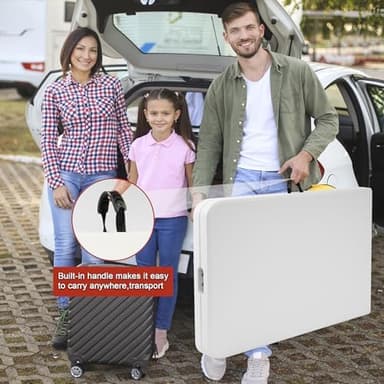 Elevon Folding Table, 8 Feet Heavy Duty Fold-in-Half Utility Table Indoor Outdoor for Camping, Picnic, Party - Image 8