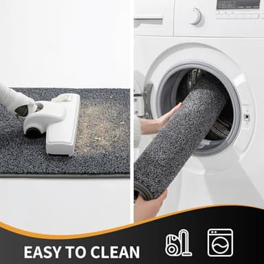 Mibao Front Door Mat Entrance, Non-Slip Absorbent Waterproof Welcome Doormat with TPR Backing, Dirt Trapping Entrance Inside Floor Mats for Entryway Washable Low-Profile, 29.5" x 17", Dark Grey - Image 6