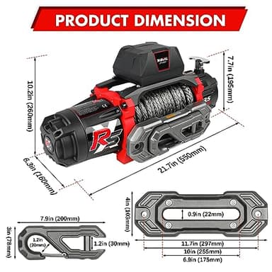 X-BULL Winch-13500 lb. Load Capacity Electric Winch -12V DC Power for Towing Truck Off Road, 2 in 1 Wireless Remote,13500 XRS Series - Image 3