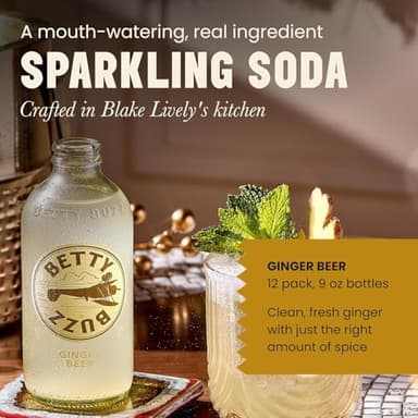 Betty Buzz Ginger Beer, Premium Sparkling Soda by Blake Lively (12 pack) | Natural Flavors & Sweeteners, Only Clean Ingredients - Image 3