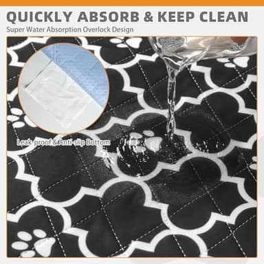 KOOLTAIL Washable Pee Pads for Dogs, 2 Packs Super Absorbent Leakproof & Non-Slip Dog Pee Pad Extra Large, Reusable Puppy Training Pads Waterproof, Pet Mat Rug for Whelping,Floor,Crate,Cats, 36"x41" - Image 2