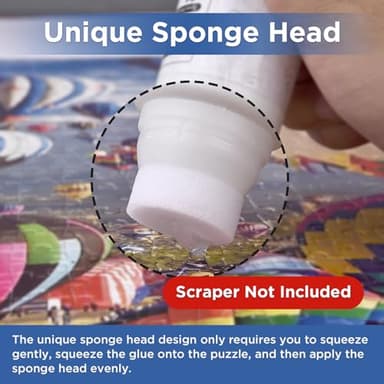 YAKAMOZ Jigsaw Puzzle Glue with Sponge Head for Adults Clear Water-Soluble Craft Puzzle Glue Quick Dry for 1000/1500/3000 Pieces of Puzzle,120ML - Image 2