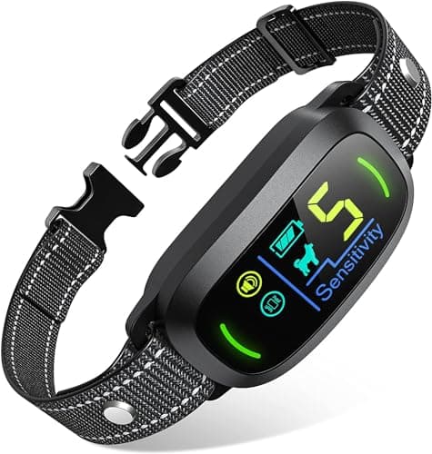 FAFAFROG Dog Bark Collar for Large Medium Small Dogs, Rechargeable Smart Bark Collar, Anti Barking Training Collar with 5 Adjustable Sensitivity Beep Vibration (Black) - Image 1