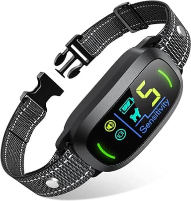 FAFAFROG Dog Bark Collar for Large Medium Small Dogs, Rechargeable Smart Bark Collar, Anti Barking Training Collar with 5 Adjustable Sensitivity Beep Vibration (Black) - Image 1