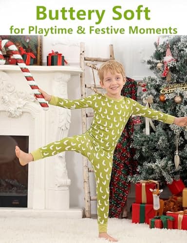 JunNeng Bamboo Viscose Toddler Pajamas, Baby Boys Girls Pjs Sets, Kids Snug-Fit Long Sleeve Sleepwear, Grass Green Duck 2-3 Years - Image 3