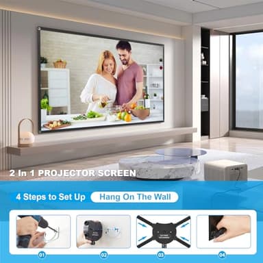 Portable Projector Screen with Stand, Outdoor Movie Screen, 80 Inch 16:9, Light-Weight, Mobile and Compact, Easy Setup and Carrying, Projection Screen with 1.2 Gain Glass Fiber, Idea for Home Cinema. - Image 7