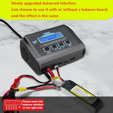 Lipo Battery Charger, 1S-6S RC Car Charger 150W Lipo Charger 10A Balance Charger Fast Charge Discharge Smart Charger for LiPo/Li-ion/LiFe Battery(1-6s) NiMH/NiCd (1-15s) RC Hobby Battery Charger - Image 5