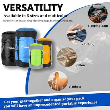 Frelaxy Compression Sack, 40% More Storage! 11L/18L/30L/45L Compression Stuff Sack, Water-Resistant & Ultralight Sleeping Bag Stuff Sack - Space Saving Gear for Camping (Blue, XXL) - Image 6