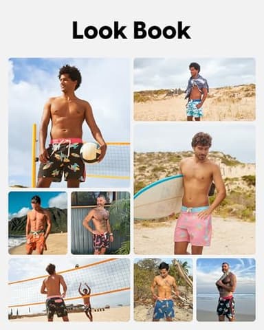 maamgic Men's Swim Trunks Board Shorts Vintage Beach Shorts 4 Way Stretch Quick Dry with Zipper Pockets Little Crab-Dark Blue Small - Image 5